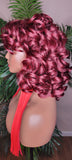 Big Barrel Curl Short Style Wig Full Cap Women Wig Curly Hair Women Fashion Wig Red Carpet Wig Bouncy Curl Hairstyle Auburn Highlights - Beauty Blessing Wigs & Hair Extensions Boutique