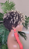 Pixie Cut Afro Kinky Coily Twist Dread Locks Natural Style Wig Brown Blonde Hair Wigs - Beauty Blessings LLC