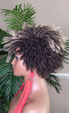 Pixie Cut Afro Kinky Coily Twist Dread Locks Natural Style Wig Brown Blonde Hair Wigs - Beauty Blessings LLC