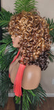 Big Barrel Curl Wig Full Cap Wig  Curly Hair Women Red Carpet Wig Bouncy Curl Hairstyle Ombre Brown Auburn Strawberry Blonde Hair Wig - Beauty Blessings LLC