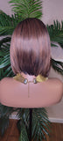 Bob Hairstyle Short Cut Swoop Bang Glueless Lace Wig Preplucked Lace Front Wig Layered Bob Style Hair Wig - Beauty Blessings LLC