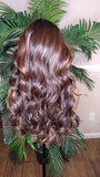Ombre Brown Golden Blonde Lace Wig Hairstyle Long Loose Curl Strawberry Blonde Hair  Glueless Wig Fashion Lace Wig - Beauty Blessings LLC