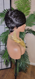 Pixie Cut Hairstyle Brazilian Remy 100% Human Hair Fashion Glueless Wig Black Hair Wig - Beauty Blessings LLC