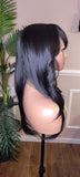 Swoop Bang Long Straight Hair Wig Silky Soft Natural Hairstyle Celebrity Wig Protective Style Glueless Wig Black Colored Wig - Beauty Blessings LLC