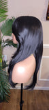 Swoop Bang Long Straight Hair Wig Silky Soft Natural Hairstyle Celebrity Wig Protective Style Glueless Wig Black Colored Wig - Beauty Blessings LLC