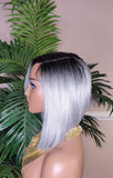 Gray Hair Bob Hairstyle Wig Layered Swoop Bang Style Clipper Cut Short Hair Wig Fashion  Platinum Silver Gray Hair Wig - Beauty Blessings LLC