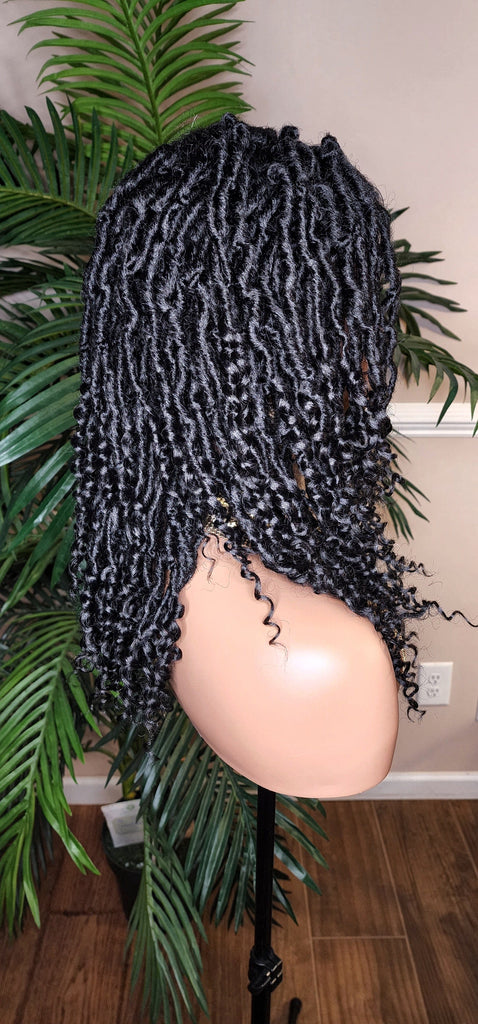 Butterfly Locs Faux Locs Wig Curly Loc Hairstyle Wig  Kinky Hair Natural Hair Dreadlock Glueless Lace Front Wig - Beauty Blessings LLC