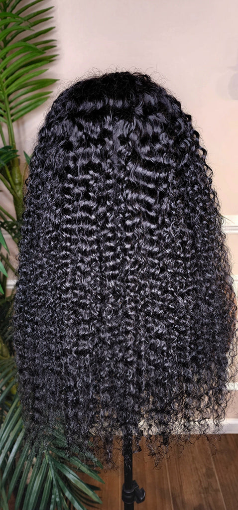 Raw Curly Brazilian Remy Human Hair Headband Wig Deep Wave Long Hair Natural Hair Half Wig Trendy Headband Wig Sexy Girl Hair Wig - Beauty Blessings LLC