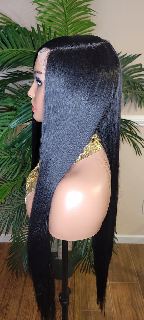 Long Straight Lace Front Lace Wig Soft Hair Natural Hairline Glueless Pre-Plucked Lace Wig - Beauty Blessings LLC