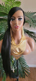 Long Straight Lace Front Lace Wig Soft Hair Natural Hairline Glueless Pre-Plucked Lace Wig - Beauty Blessings LLC