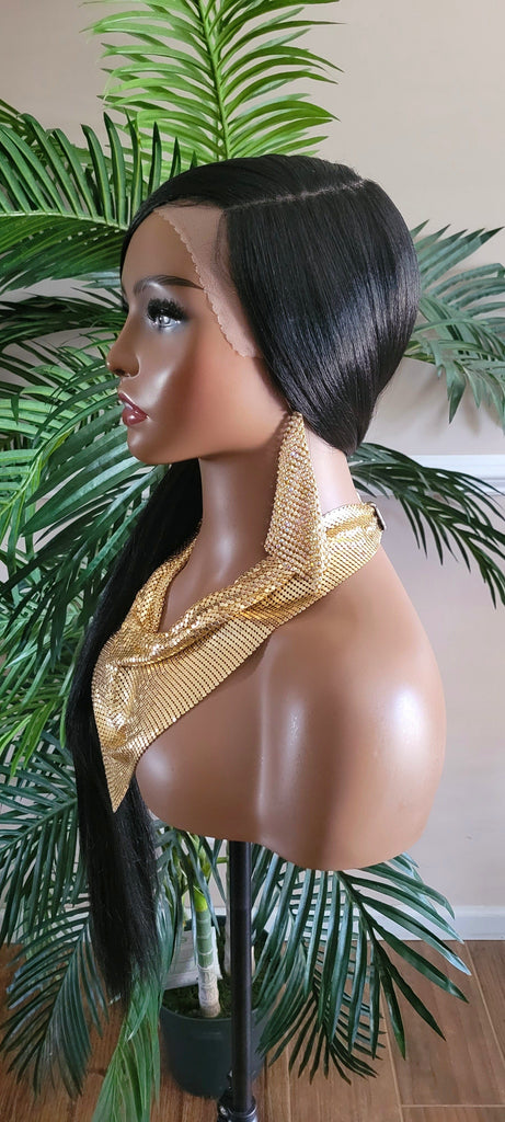 Long Straight Lace Front Lace Wig Soft Hair Natural Hairline Glueless Pre-Plucked Lace Wig - Beauty Blessings LLC