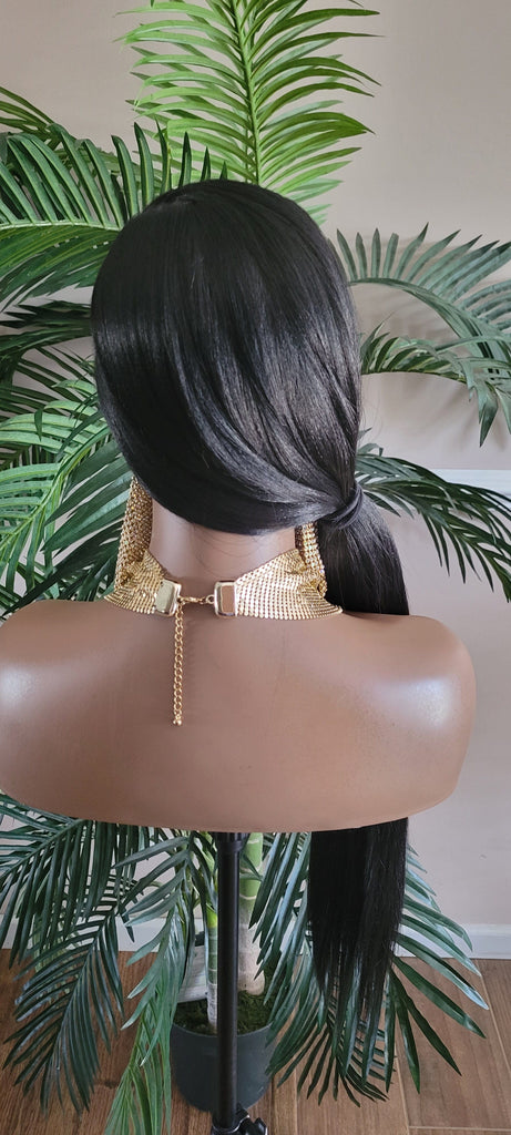 Long Straight Lace Front Lace Wig Soft Hair Natural Hairline Glueless Pre-Plucked Lace Wig - Beauty Blessings LLC