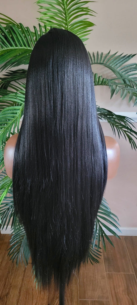 Long Straight Lace Front Lace Wig Soft Hair Natural Hairline Glueless Pre-Plucked Lace Wig - Beauty Blessings LLC