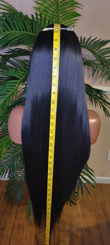 Long Straight Lace Front Lace Wig Soft Hair Natural Hairline Glueless Pre-Plucked Lace Wig - Beauty Blessings LLC