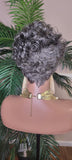 Gray Hair Wig Pixie Cut Celebrity Inspired Style Wig Pixie Salt Pepper Hair Color Curl 100% Remy Human Hair Wig - Beauty Blessings LLC