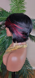 Bob Hairstyle Short Cut Human Hair Remy Wig Burgundy Bang Hair Wig - Beauty Blessing Wigs & Hair Extensions Boutique