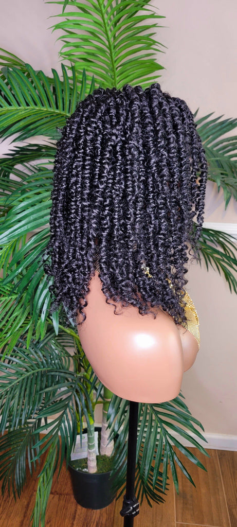 Spring Twist Kinky Twist Hairstyle Curly Glueless Lace Front Wig - Beauty Blessings LLC