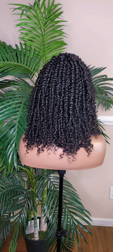 Spring Twist Kinky Twist Hairstyle Curly Glueless Lace Front Wig - Beauty Blessings LLC