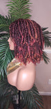 Burgundy Auburn Brown Mix Dreadlock Bob Hairstyle Lace Wig - Beauty Blessings LLC