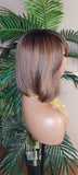 Auburn Hair Chocolate Brown Hair Wig Pixie Cut Bob Hairstyle Swoop Bang Glueless Full Cap Wig Ombre Auburn Brown Wig - Beauty Blessings LLC