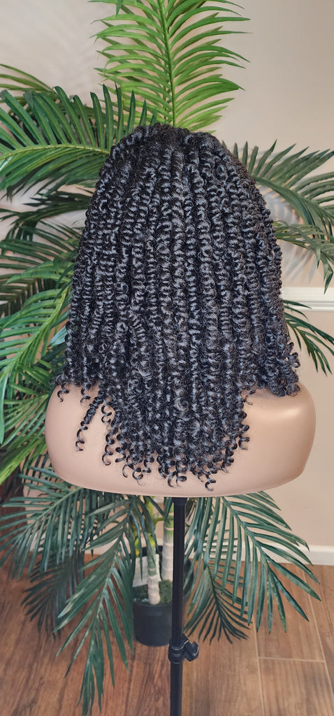 Spring Twist Passion Twist Kinky Twist Lace Wig Braid Hair Lace Front Wig Flexible Parting Bob Lace Wig Layered African Twist Short Hair Glueless Wig - Beauty Blessing Wigs & Hair Extensions Boutique