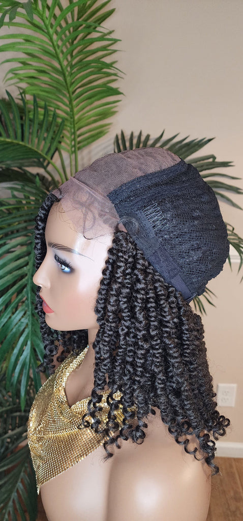 Spring Twist Passion Twist Kinky Twist Lace Wig Braid Hair Lace Front Wig Flexible Parting Bob Lace Wig Layered African Twist Short Hair Glueless Wig - Beauty Blessing Wigs & Hair Extensions Boutique