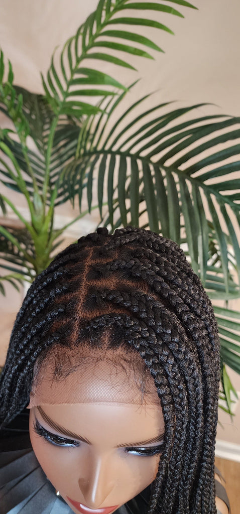 Box Braids HD Lace Gluless Lace Front Wig Braided Flexible Lace Wig - Beauty Blessings LLC