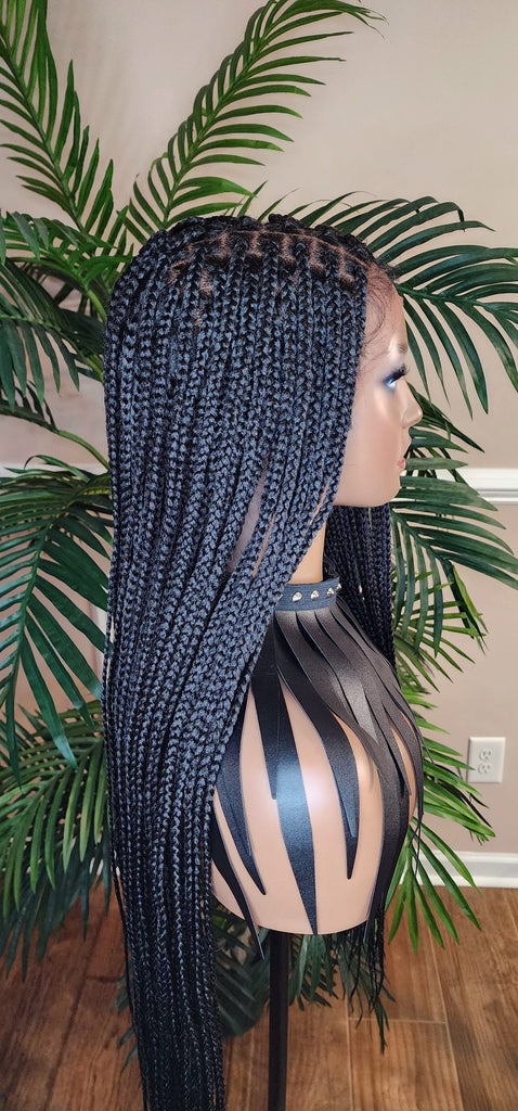 Box Braids HD Lace Gluless Lace Front Wig Braided Flexible Lace Wig - Beauty Blessings LLC