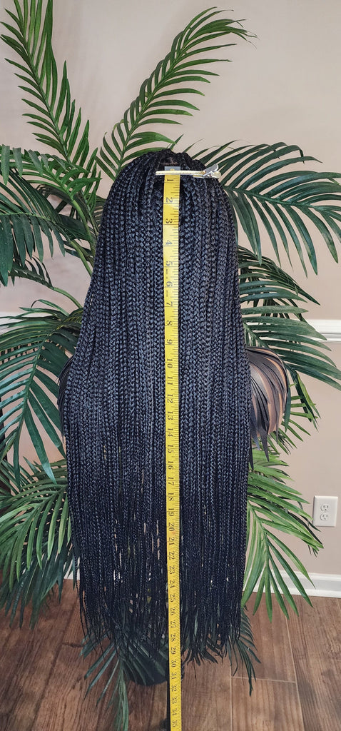 Box Braids HD Lace Gluless Lace Front Wig Braided Flexible Lace Wig - Beauty Blessings LLC