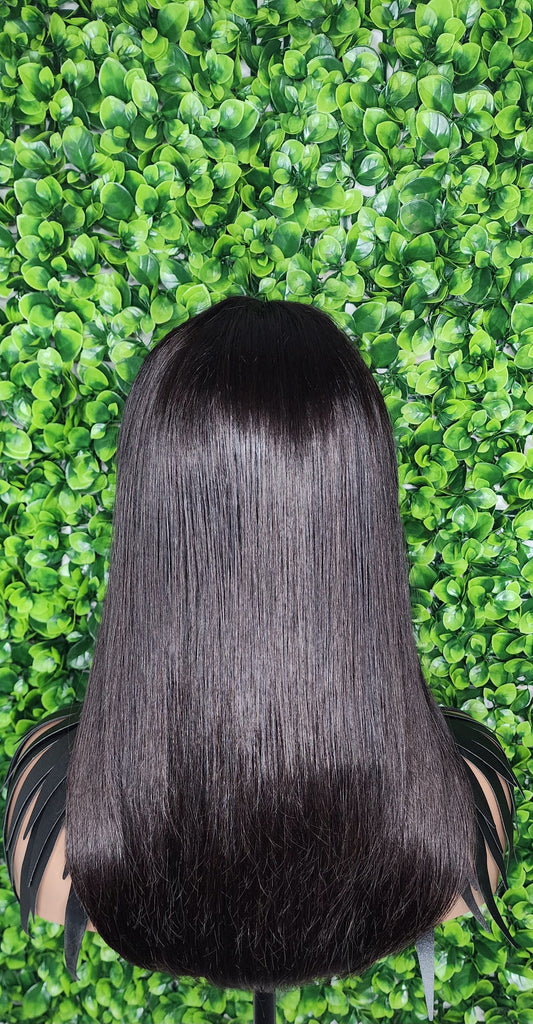 Swoop Bang Hair Wig Brazilian Virgin Remy 100% Human Hair Wig Long Bob Hairstyle Wig Feather Bang Wig - Beauty Blessings LLC