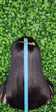 Swoop Bang Hair Wig Brazilian Virgin Remy 100% Human Hair Wig Long Bob Hairstyle Wig Feather Bang Wig - Beauty Blessings LLC