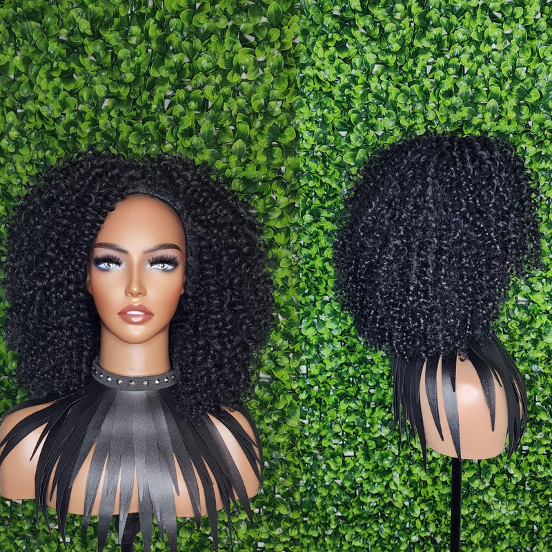 Big Curl Half Wig Bouncy Spiral Curl Natural Coil Hair Wig Afro Kinky Wig Big Hair Half Wig - Beauty Blessings LLC