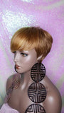 Swoop Bang Pixie Cut Ombre Pixie Wig Short Cut Strawberry Blonde Auburn Gold Wigs - Beauty Blessing Wigs & Hair Extensions Boutique
