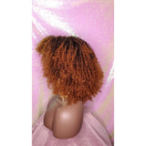 Curly Afro Kinky Twist Wig Afro Corkscrew 4C Hair Wig With Bangs Soft Natural Coily Ombre Gray Black Gray Salt Pepper Hair Wig - Beauty Blessing Wigs & Hair Extensions Boutique