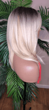 Ombre Ash Blonde Glueless Wig Light Blonde Straight Layered Hairstyle Full Cap Wig - Beauty Blessings LLC