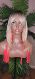 Ombre Ash Blonde Glueless Wig Light Blonde Straight Layered Hairstyle Full Cap Wig - Beauty Blessings LLC