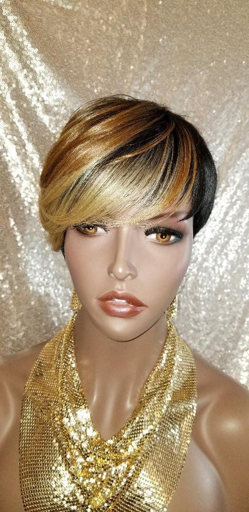 Short Cut Feather Style Full Cap Premium Fiber Wig - Beauty Blessing Wigs & Hair Extensions Boutique