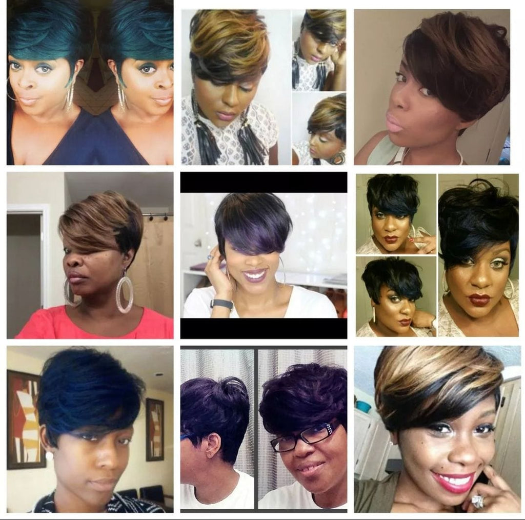 Short Cut Feather Style Full Cap Premium Fiber Wig - Beauty Blessing Wigs & Hair Extensions Boutique