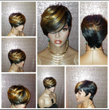 Short Cut Feather Style Full Cap Premium Fiber Wig - Beauty Blessing Wigs & Hair Extensions Boutique