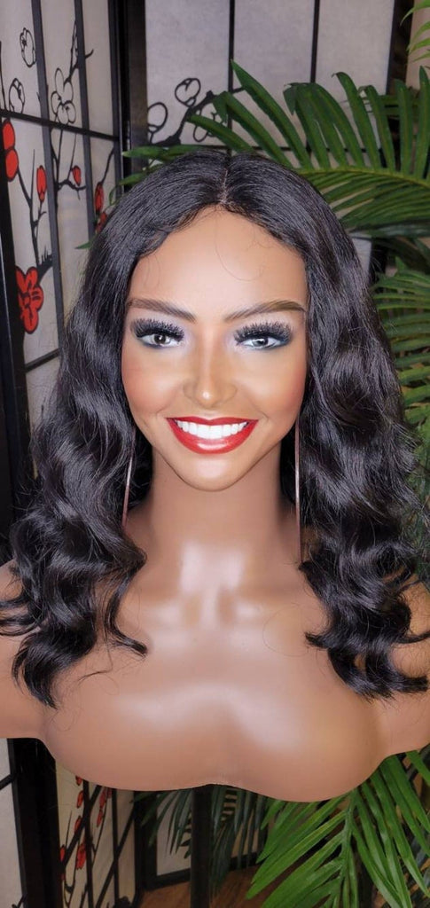 Loose Wave Hair Deep Wave Lace Part Glueless Wig Pre Cut Lace Wig Yaki Texture Hair Wavy Wig - Beauty Blessings LLC