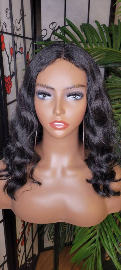 Loose Wave Hair Deep Wave Lace Part Glueless Wig Pre Cut Lace Wig Yaki Texture Hair Wavy Wig - Beauty Blessings LLC