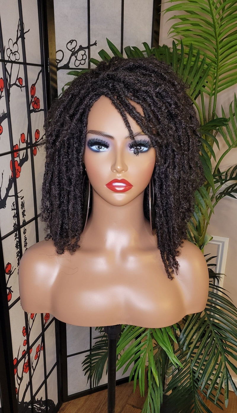 Afro Kinky Twist Dreadlocks Locs Natural Style Locks Hair Full Cap Sisterlocks Natural Hairstyle Wig - Beauty Blessings LLC