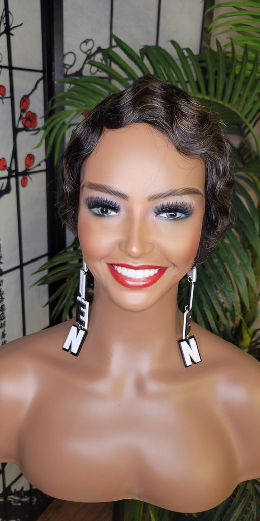 Pixie Cut Fingerwave Hair Wig Big Deep Wave Short Razor Cut Natural Hairstyle Wig Soft Mink Brazilian Remy 100% Human Hair Wig - Beauty Blessings LLC