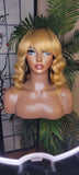 Deep Wave Hair Strawberry Blonde Remy 100% Human Hair Wig Wavy Hair Swoop Bang Wig Full Cap Wig Colored Hair Wig
Light Yaki Texture Hair Wig - Beauty Blessings LLC