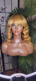 Deep Wave Hair Strawberry Blonde Remy 100% Human Hair Wig Wavy Hair Swoop Bang Wig Full Cap Wig Colored Hair Wig
Light Yaki Texture Hair Wig - Beauty Blessings LLC