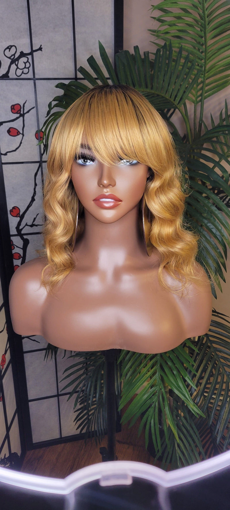 Deep Wave Hair Strawberry Blonde Remy 100% Human Hair Wig Wavy Hair Swoop Bang Wig Full Cap Wig Colored Hair Wig
Light Yaki Texture Hair Wig - Beauty Blessings LLC