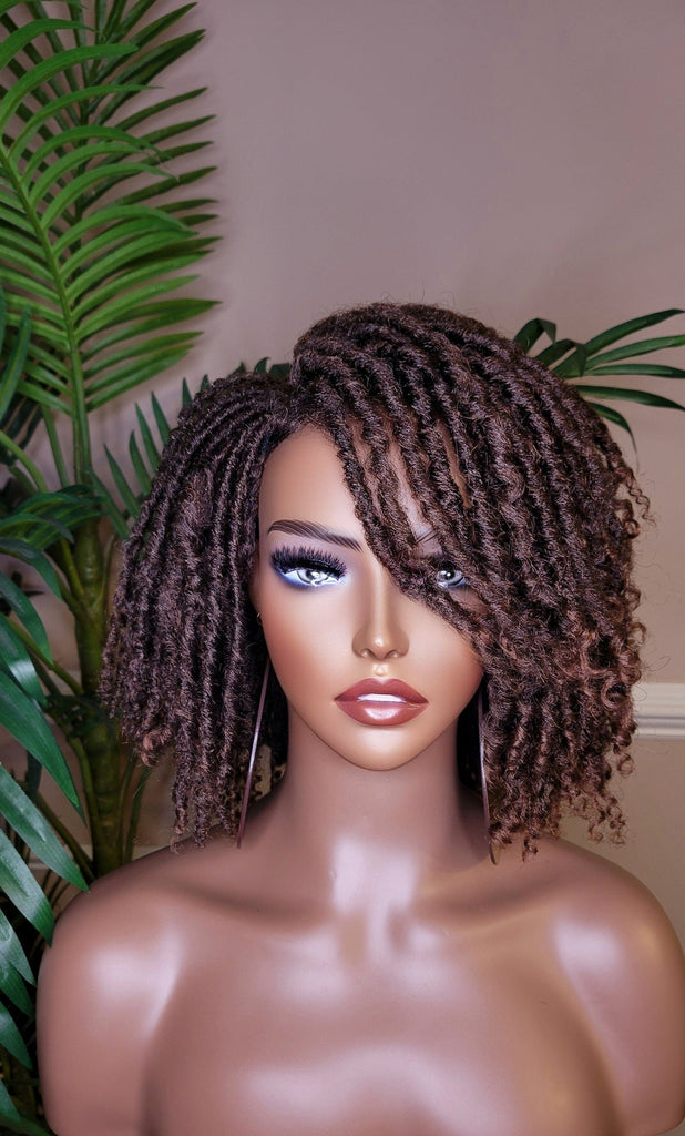 Kinky Twist Dreadlocks Locs Lace Wig  Natural Style Locks Hair Lace Part Sisterlocks Natural Hairstyle Wig - Beauty Blessings LLC