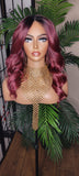 Curly Lace Front Big Barrel Curl Lace Wig Silky Soft Hair Natural Hairline Burgundy Dark Cranberry Hair Protective Style Glueless Wig - Beauty Blessings LLC