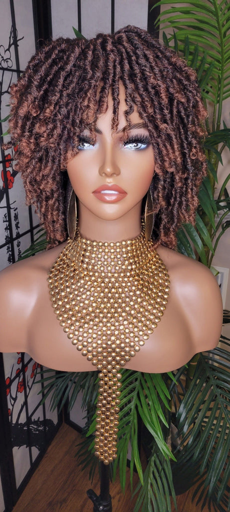 Ombre Auburn Blonde Hair Afro DreadLocks Locs Natural Kinky Twist Curl Ombre Blonde Brown Hair Dreadlocks - Beauty Blessing Wigs & Hair Extensions Boutique