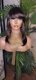 Brazilian Remy 100% Human Hair Straight Wrap Style Layered Swoop Bang Full Cap Wig Fashion Hair Wig - Beauty Blessings LLC